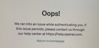 We ran into an issue while authenticating you